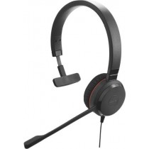 Jabra EVOLVE 20 MS Mono USB Headband Special Edition Noise cancelling, USB connector, with mute-button and volume control on the cord, with leatherette ear cushion, Microsoft optimized