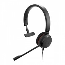 Jabra EVOLVE 20 UC Mono USB Headband Special EditionNoise cancelling, USB connector, with mute-button and volume control on the cord, with leatherette ear cushion, Microsoft optimized