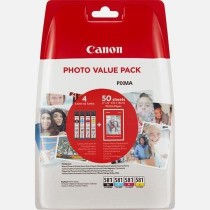Canon CLI-581 BK/C/M/Y PHOTO Ink Cartridge | 2106C005 | CLI-581 C/M/Y/BK Photo Value Pack - 4-pack - black, yellow, cyan, magenta - original - ink tank / paper kit | ChromaLife100 | Black, yellow, cyan, magenta