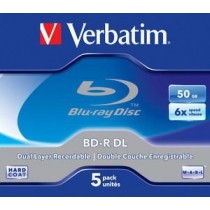Verbatim 43748 BluRay BD-R Dual Layer jewel case 5 50GB 6x Scratchguard Plus