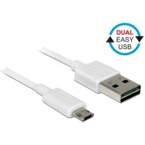 DeLOCK Kabel USB micro AM-BM 2.0 5m Dual Easy-USB Biały