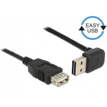 DeLOCK Kabel USB AM-AF 2.0 0.5m kątowy góra/dół Easy-USB Czarny