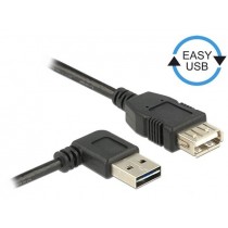 DeLOCK Kabel USB AM-AF 2.0 0.5m czarny kątowy lewo/prawo Easy-USB