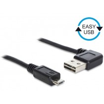 DeLOCK Kabel USB micro AM-BM 2.0 0.5m czarny kątowy lewo/prawo Easy USB