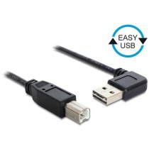 DeLOCK Kabel USB AM-BM 2.0 0.5m czarny kątowy lewo/prawo Easy USB