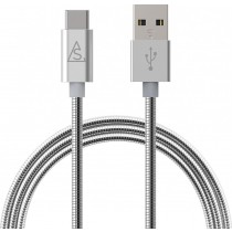 Holdit Smartline kabel USB-C 2.0 metalowy 1m srebrny