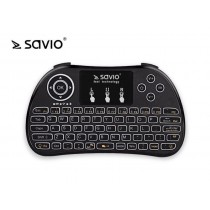Savio Klawiatura bezprzewodowa KW-02 do TV Box, Smart TV, PS3, XBOX360, PC, podświetlana