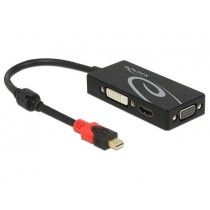 DeLOCK Adapter Displayport Mini - HDMI/VGA/DVI 4K 20cm czarny