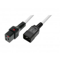 Assmann Kabel zasilający serwerowy blokada IEC LOCK 3x1,5mm2 C20 prosty/C19 prosty M/Ż 2m Biały