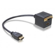 DeLOCK Adapter HDMI(M)->HDMI(F)+DVI-D(F)(24+1)