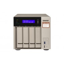 QNAP 4-Bay NAS, AMD RX-421BD 2.1~3.4 GHz, 8GB DDR4 RAM (max 64GB), 4x 2.5/3.5 + 2x M.2 2280/2260 SATA 6Gb/s slots, 4x GbE LAN, optional 10GbE PCIe expansion, LCD, Surveillance Station free 4 & max 72 channels, USB QuickAccess