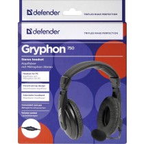 Defender Słuchawki z mikrofonem GRYPHON 750 czarne