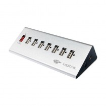 LogiLink UA0225 - Hub biurkowy USB 2.0 Hub 7-portowy, z zasilaczem