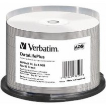 Verbatim 43754 DVD+R DLspindle 50 8,5GB 8x WIDE THERMAL PRINTABLE