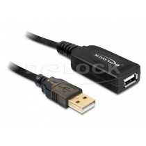 DeLOCK Przedłużacz aktywny USB A (M) - A (F) 20 M czarny