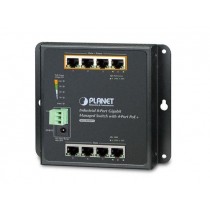 Planet IP30, IPv6/IPv4, 8-P 1000TP | Wall-mount Managed Ethernet | Switch with 4-Port 802.3AT POE+ (-40 to 75 C), dual redundant power input on