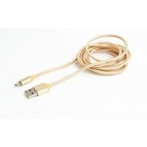 Gembird CCB-mUSB2B-AMBM-6-G kabel micro USB 2.0 AM-MBM5P 1.8M oplot,wtyki w osłonie metalowej,złoty