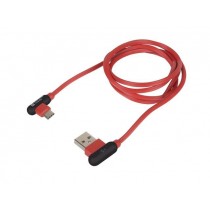 NATEC NKA-1201 Extreme Media kabel USB Typ-C - USB (M), 1m, kątowy, czerwony