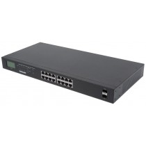 Intellinet Network Solutions Przełącznik Gigabit 16x RJ45, POE+, 2x SFP, LCD, Rack 19
