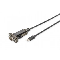 Digitus Kabel Adapter USB 2.0 HighSpeed Typ USB C/RS232 M/Ż czarny 1m