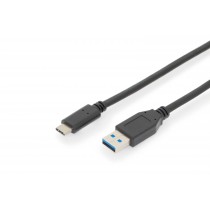 Assmann Kabel połączeniowy USB 3.1 Gen.2 SuperSpeed+ 10Gbps Typ USB C/USB A M/M, Power Delivery 1m Czarny