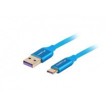 Lanberg Kabel Premium USB CM - AM 2.0 0.5m niebieski 5A