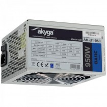 Akyga Zasilacz ATX 950W AK-B1-950 P4+4 PCI-E 6 pin i 6+2 pin 5x SATA 2x Molex APFC FAN 12cm