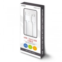 Savio Kabel USB 2.0 CL-127 USB A (M) - Micro USB B (M) 5A, 1m, biały