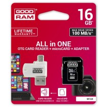 GoodRam Karta microSDHC 16GB CL10 + adapter + czytnik