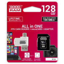 GoodRam Karta microSDHC 128GB CL10 + adapter + czytnik