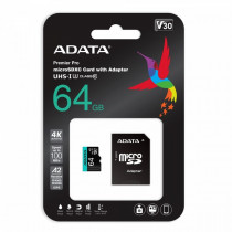 A-Data Karta pamięci microSD Premier Pro 64GB UHS1 U3 V30 A2 + adapter