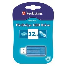 Verbatim USB Flash Disk Store 'n' Go PinStripe 32GB - Caribbean blue
