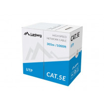LANBERG Kabel UTP Kat.5E CU 305 m drut szary