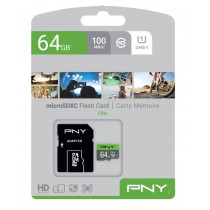 PNY Technologies Karta pamięci MicroSDXC Elite 64GB P-SDUX64U185GW-GE