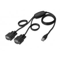 Digitus Konwerter/Adapter USB 2.0 do 2x RS232 (DB9) z kablem USB A M/Ż dł. 1,5m