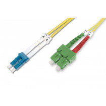 Digitus Światłowodowy kabel krosowy (patch cord) jednomodowy SC APC/LC dplx, SM 9/125, OS2, LSOH, 2m, żółty