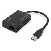 Digitus Karta sieciowa przewodowa USB 3.0 A do RJ45 Gigabit SFP Ethernet 1 Gbps Fiber Chipset RTL8153