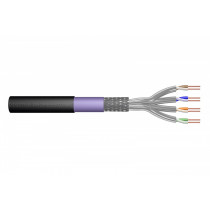 Digitus Kabel teleinformatyczny instalacyjny zewnętrzny kat.7, S/FTP, Eca, drut, AWG 23/1, PE, 1000m, czarny, szpula
