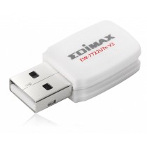 Edimax EW-7722UTn V2 Wireless 802.11b/g/n 300Mbps USB 2.0 mini-size adapter, WPS button, 2T2R