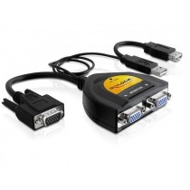 DeLOCK Adapter VGA->2xVGA+zasilanie USB+USB(AF)