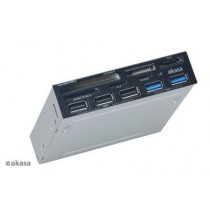 Akasa čtečka karet AK-ICR-17 do 3.5, 5-slotová, 3x USB 2.0, 2x USB 3.0, E-SATA