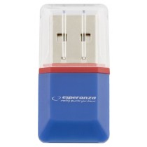 Esperanza EA134B - 5901299902844 EA134B - Czytnik Kart MicroSD Niebieski USB 2.0 (MicroSD Pen Drive)