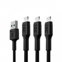 Green Cell Kabel zestaw 3x GC Ray USB - Lightning 120 cm, LED