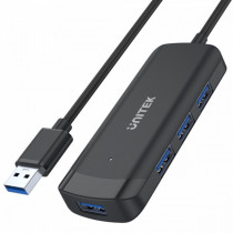Unitek HUB USB-C, 4x USB-A 3.1, kabel 150cm, H1111E