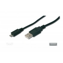 Assmann Kabel połączeniowy USB 2.0 HighSpeed Typ USB A/microUSB B M/M 1,8m Czarny