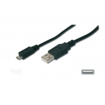 Assmann Kabel połączeniowy USB 2.0 HighSpeed Typ USB A/microUSB B M/M 1m Czarny