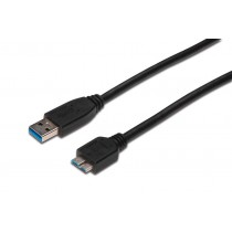 Assmann Kabel połączeniowy USB 3.1 Gen.1 SuperSpeed 5Gbps Typ USB A/microUSB B M/M 1m Czarny