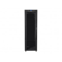 LANBERG Szafa instalacyjna rack stojąca 19 42U 600x1000 czarna, drzwi szklane lcd (flat pack)