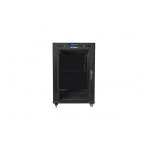 LANBERG Szafa instalacyjna Rack stojąca 19 15U 600X600 czarna, drzwi sklane (flat pack)