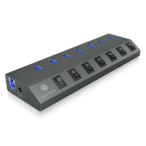 RaidSonic Technology IB-HUB1701-C3 7xUSB Type-A, włącznik/wyłącznik dla każdego USB portu